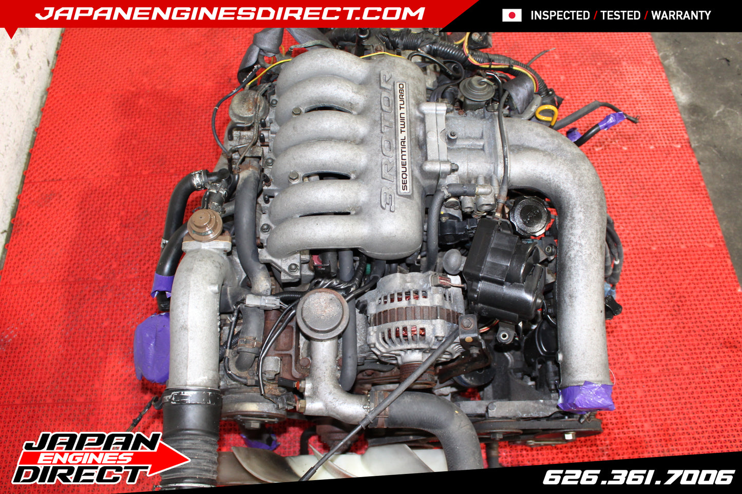 USED JDM MAZDA 20B 3 ROTOR TURBO EUNOS COSMO ENGINE 20B-REW MOTOR 100+PSI COMP