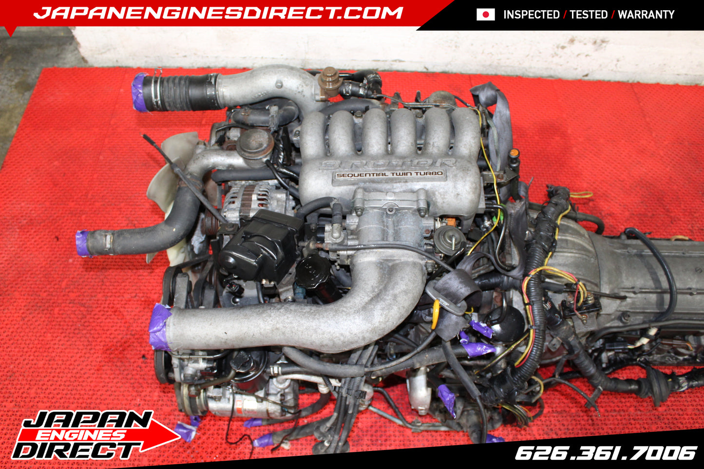 USED JDM MAZDA 20B 3 ROTOR TURBO EUNOS COSMO ENGINE 20B-REW MOTOR 100+PSI COMP
