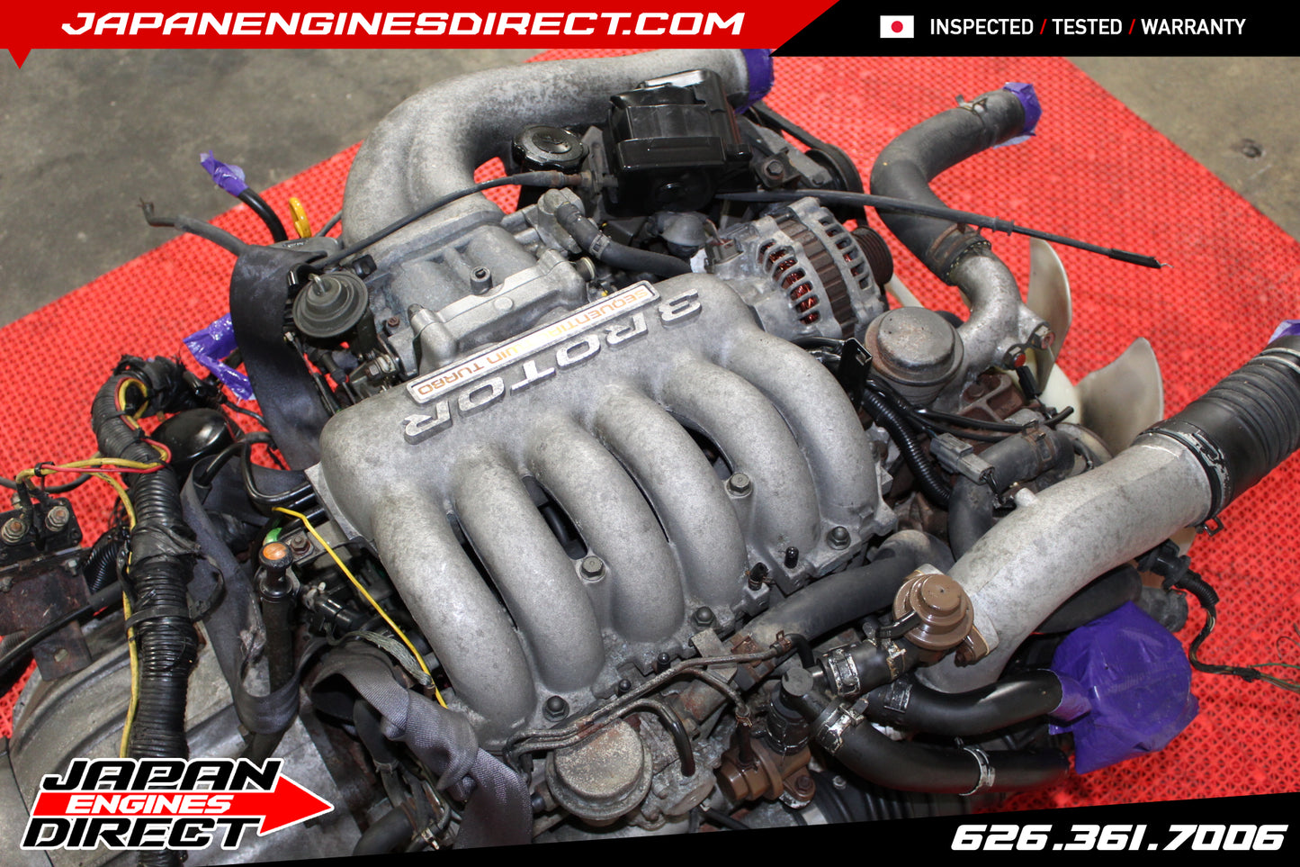 USED JDM MAZDA 20B 3 ROTOR TURBO EUNOS COSMO ENGINE 20B-REW MOTOR 100+PSI COMP