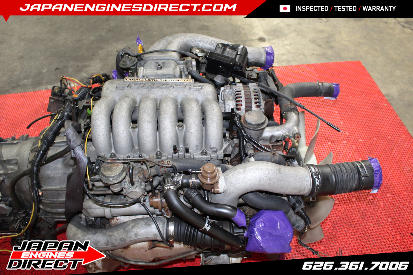 USED JDM MAZDA 20B 3 ROTOR TURBO EUNOS COSMO ENGINE 20B-REW MOTOR 100+PSI COMP