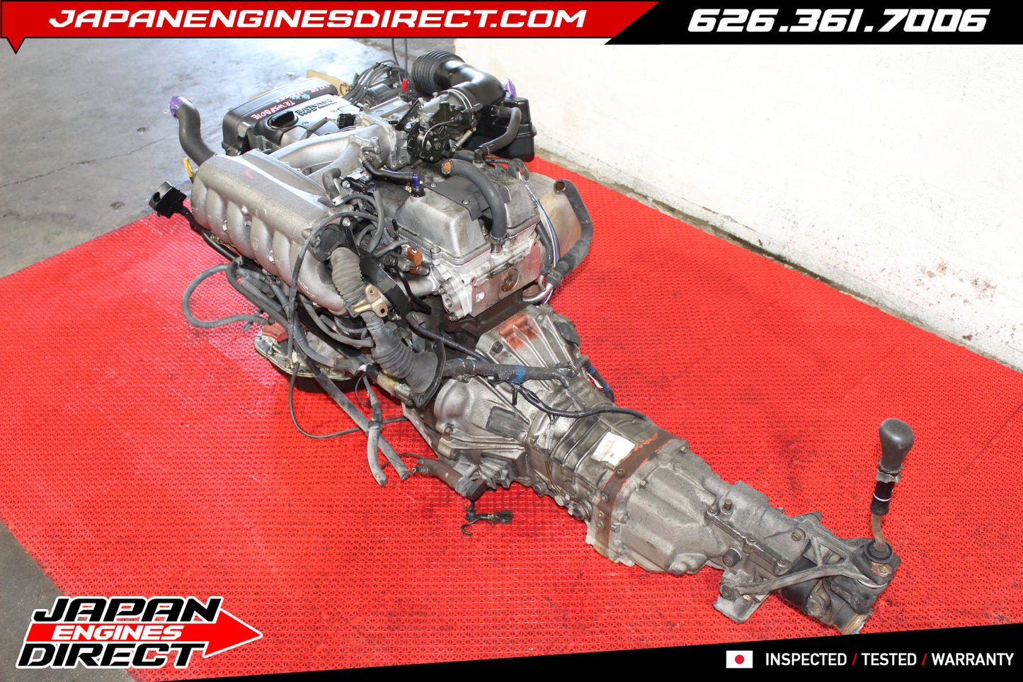 JDM Toyota 2JZ-GE Non-VVTI 3.0L Engine with W58 5-Speed Manual Transmission for Aristo, Supra & Chaser