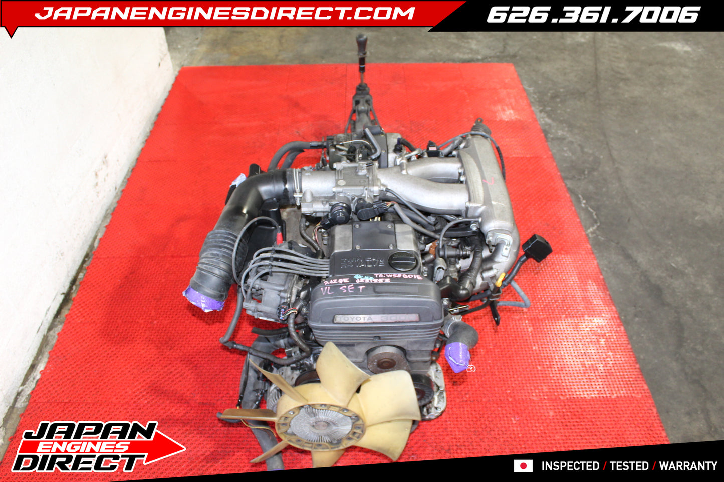 JDM Toyota 2JZ-GE Non-VVTI 3.0L Engine with W58 5-Speed Manual Transmission for Aristo, Supra & Chaser