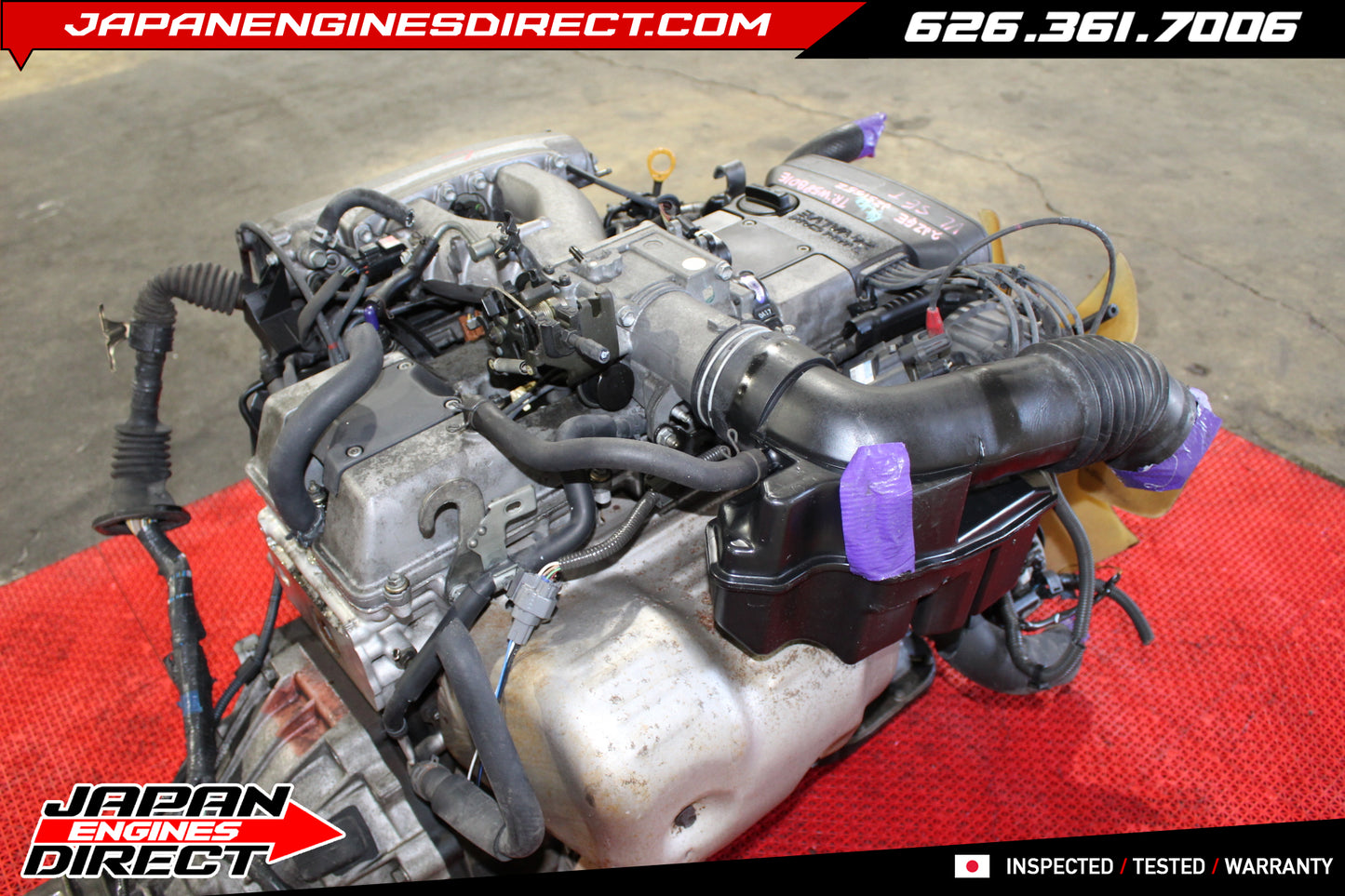 JDM Toyota 2JZ-GE Non-VVTI 3.0L Engine with W58 5-Speed Manual Transmission for Aristo, Supra & Chaser