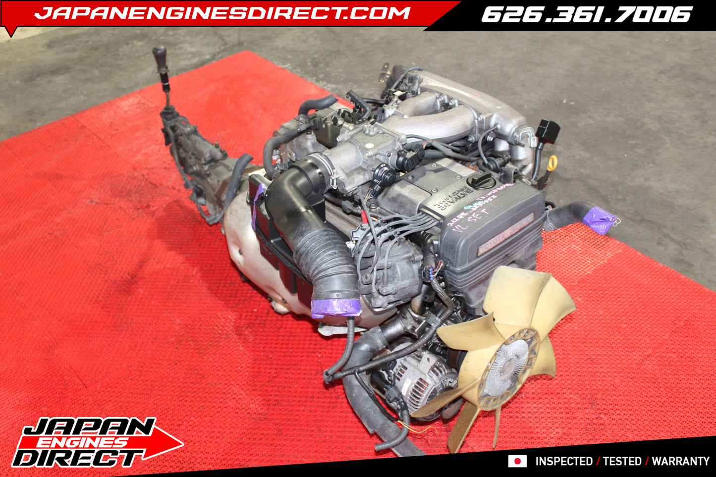 JDM Toyota 2JZ-GE Non-VVTI 3.0L Engine with W58 5-Speed Manual Transmission for Aristo, Supra & Chaser