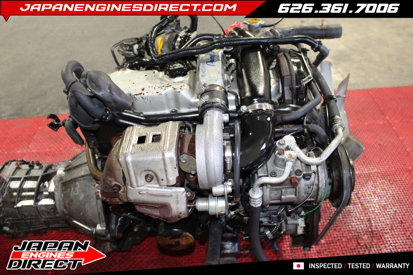 JDM Toyota 2L-TE 2.4L Turbo Diesel Engine with 5-Speed Manual Transmission & Mechanical Injection Pump