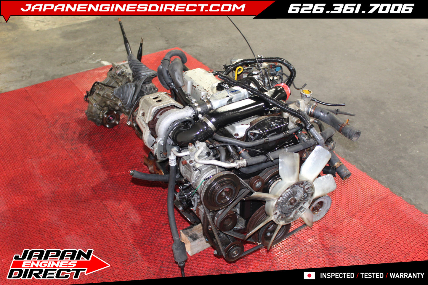JDM Toyota 2L-TE 2.4L Turbo Diesel Engine with 5-Speed Manual Transmission & Mechanical Injection Pump