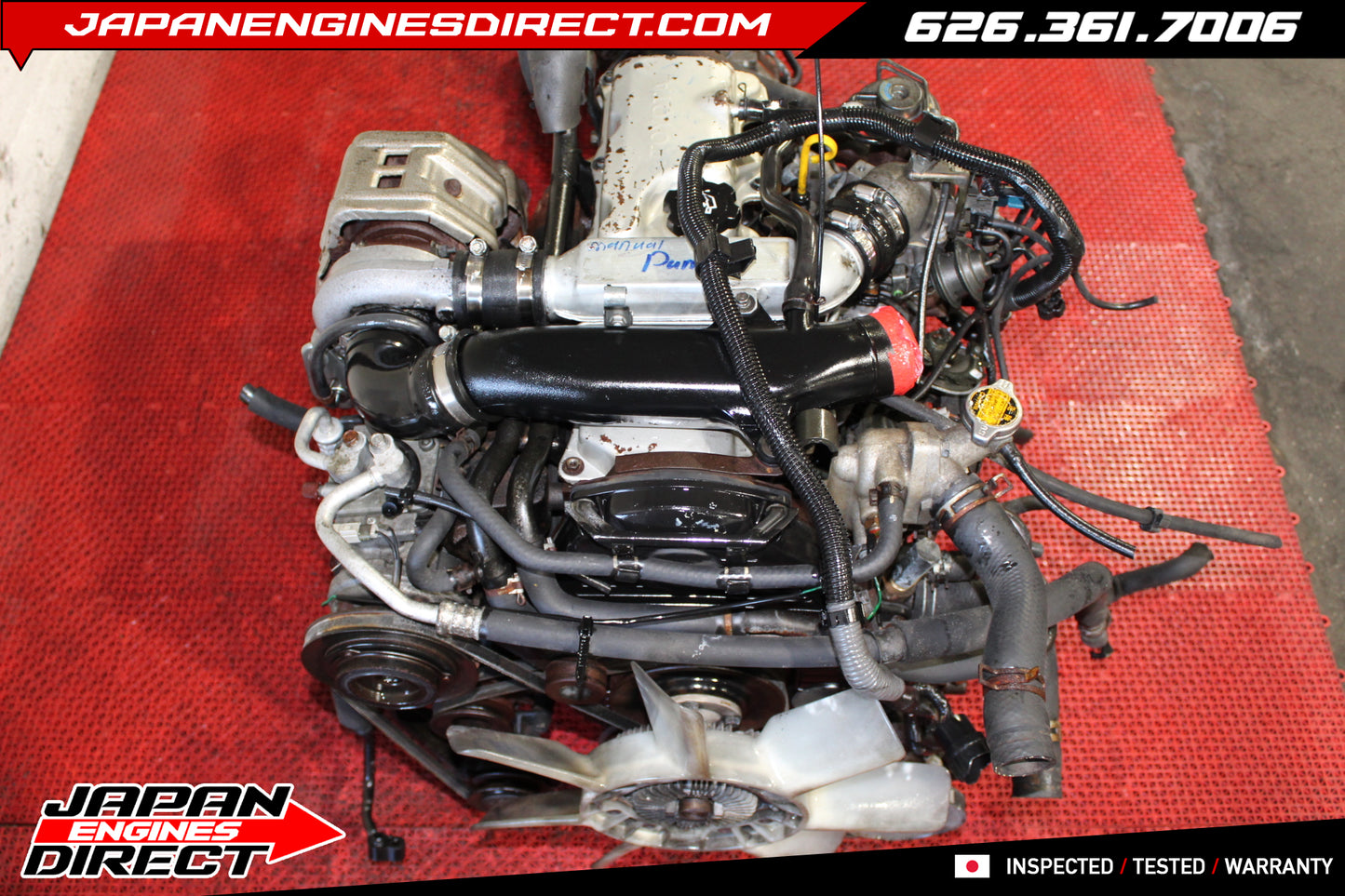 JDM Toyota 2L-TE 2.4L Turbo Diesel Engine with 5-Speed Manual Transmission & Mechanical Injection Pump