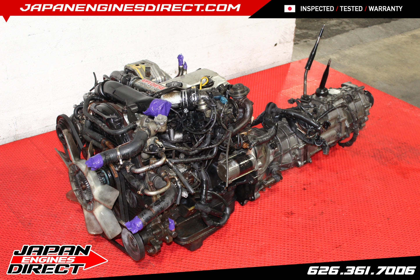 JDM TOYOTA 2L-TE TURBO DIESEL ENGINE 2.4L MOTOR MANUAL 4X4 TRANS HILUX 4RUNNER
