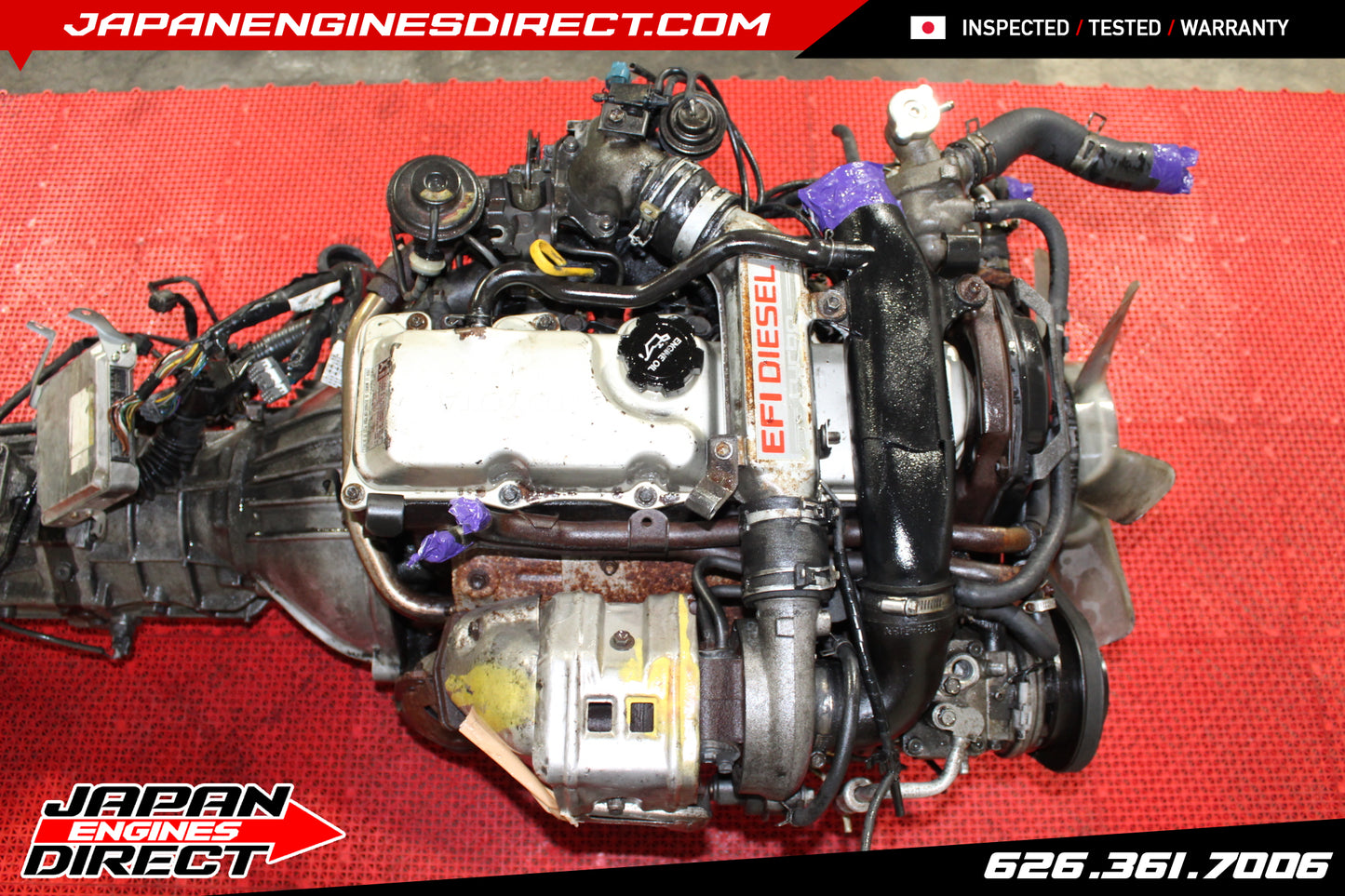 JDM TOYOTA 2L-TE TURBO DIESEL ENGINE 2.4L MOTOR MANUAL 4X4 TRANS HILUX 4RUNNER