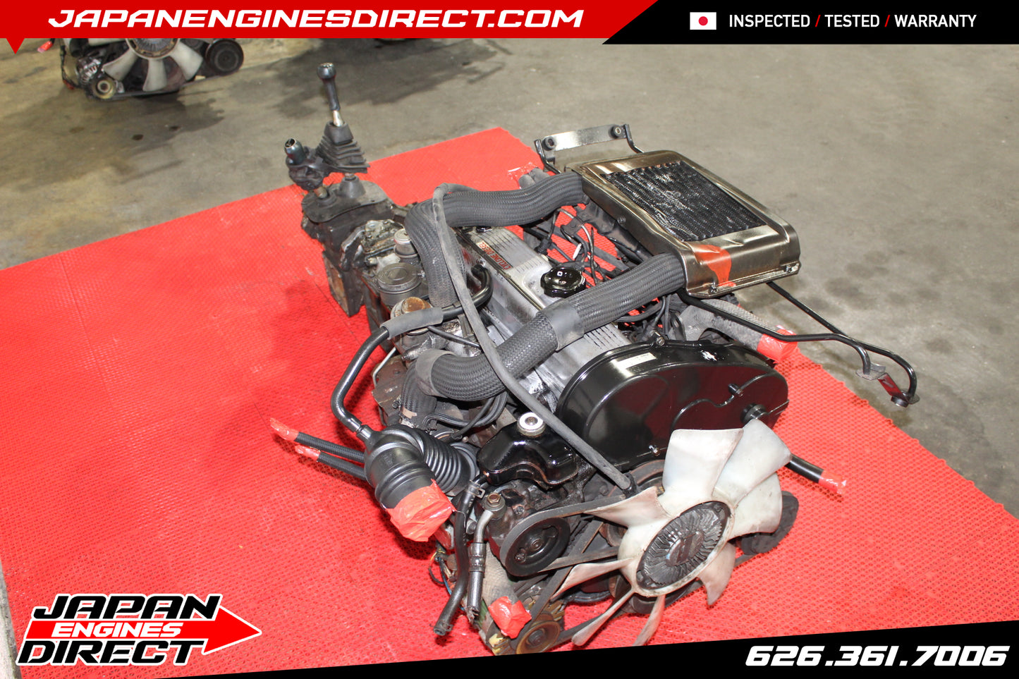 Mitsubishi 4D56 2.5L JDM Turbo Diesel Engine + 4x4 AWD Manual Trans (Pajero) – Used