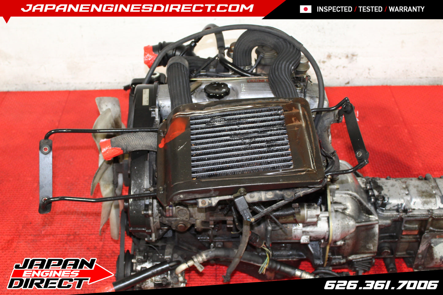Mitsubishi 4D56 2.5L JDM Turbo Diesel Engine + 4x4 AWD Manual Trans (Pajero) – Used