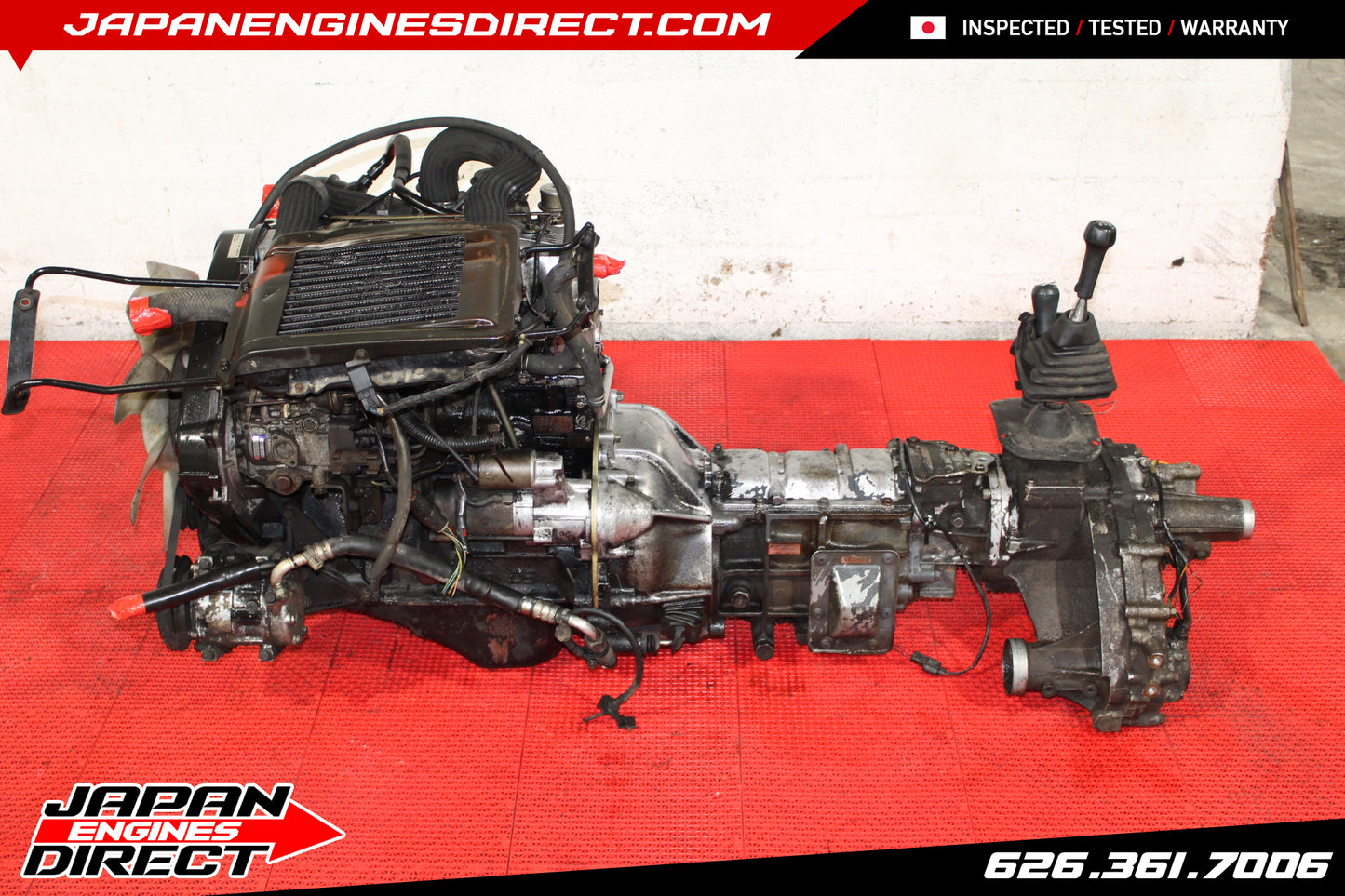 Mitsubishi 4D56 2.5L JDM Turbo Diesel Engine + 4x4 AWD Manual Trans (Pajero) – Used
