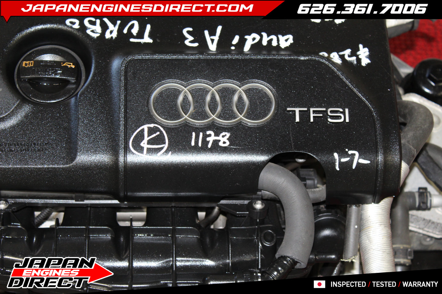 JDM Audi 2.0T TFSI EA113 Turbo Engine Motor – Fits 2006–2013 A3 & 2009–2010 TT Quattro Low Mileage
