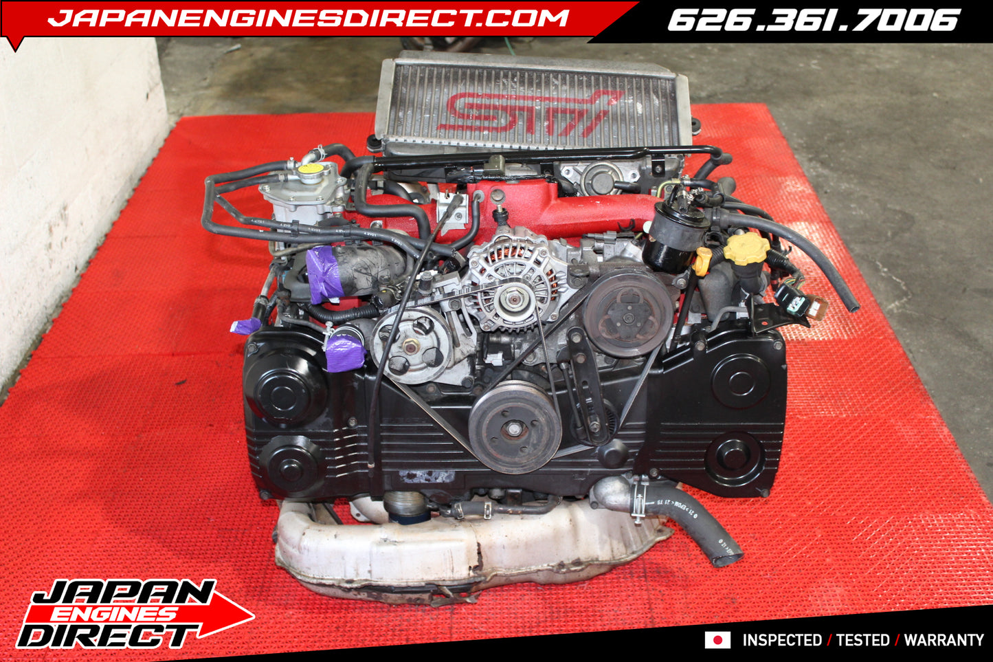 JDM Subaru EJ207 Version 8 STI Engine with 6-Speed DCCD AWD Transmission for 2004-2005 GDB WRX STI EJ257