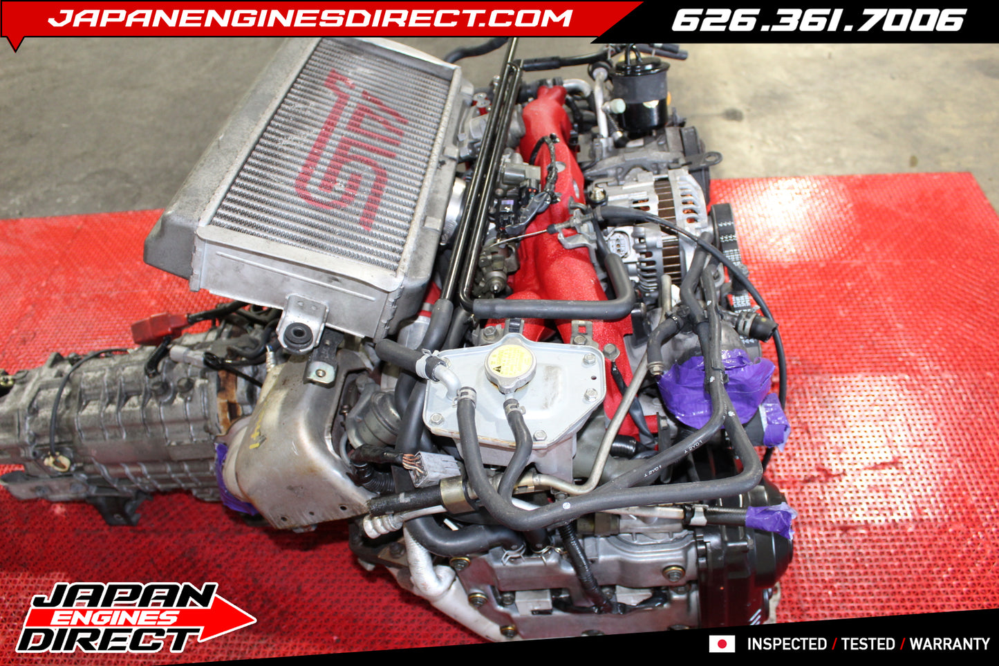 JDM Subaru EJ207 Version 8 STI Engine with 6-Speed DCCD AWD Transmission for 2004-2005 GDB WRX STI EJ257