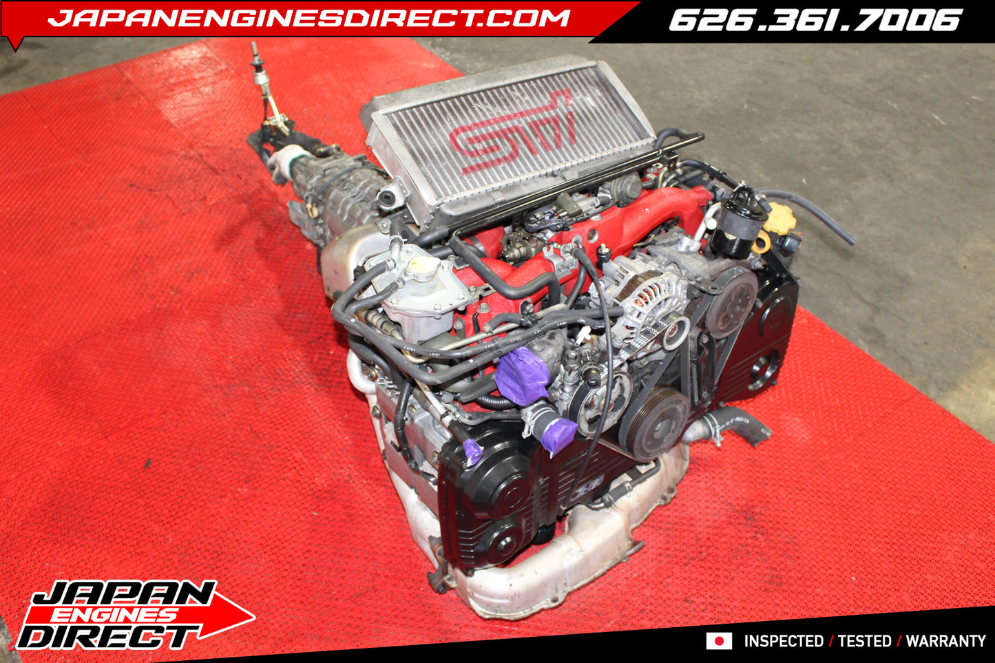 JDM Subaru EJ207 Version 8 STI Engine with 6-Speed DCCD AWD Transmission for 2004-2005 GDB WRX STI EJ257