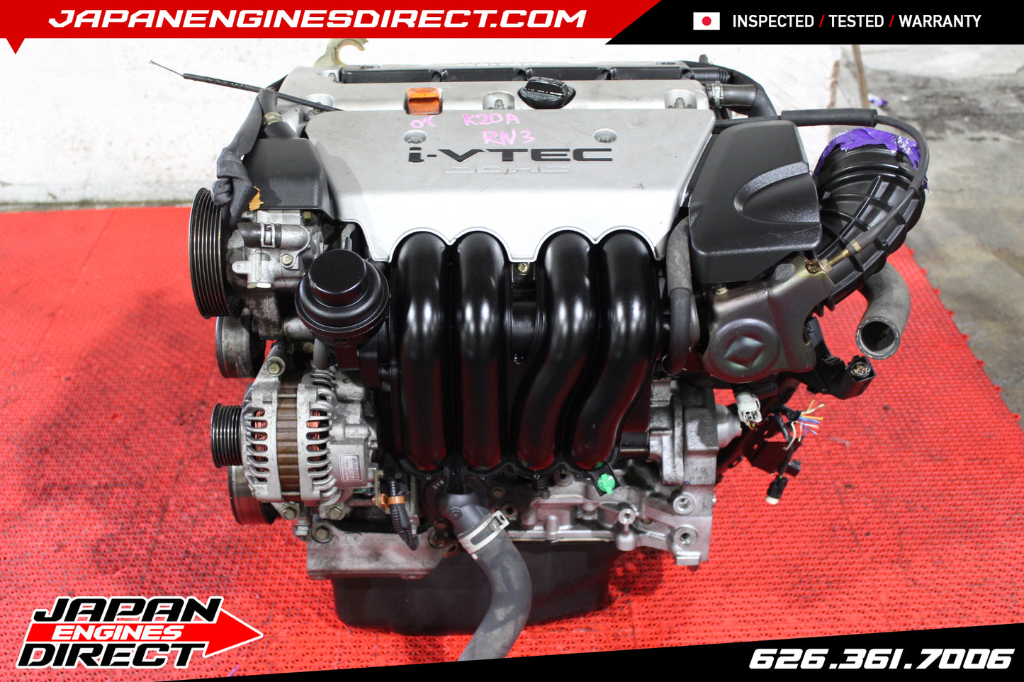 JDM USED K20A MOTOR - ACURA RSX BASE 02-06 | HONDA CIVIC SI 02-06 ENGINE 2.0L K20A3