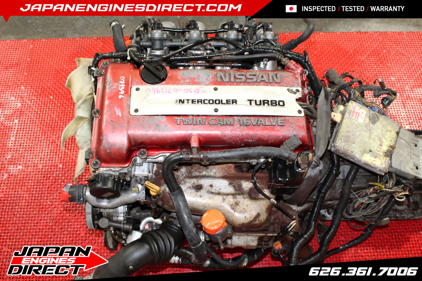 JDM NISSAN REDTOP SR20DET S13 MOTOR AUTO TRANS 2.0L ENGINE SR20 SILVIA 180SX RPS13