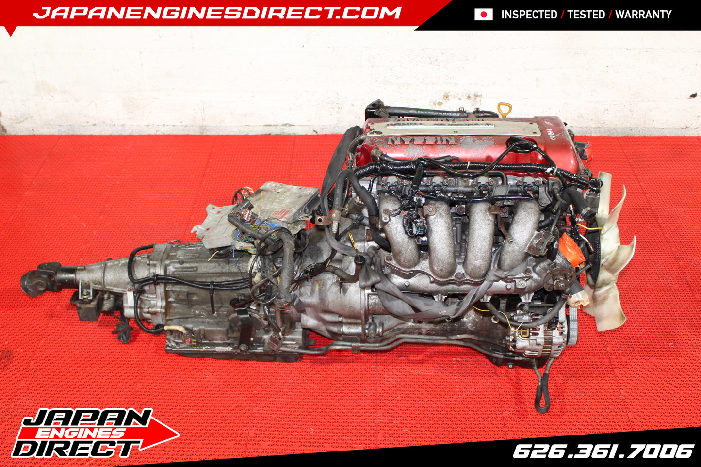 JDM NISSAN REDTOP SR20DET S13 MOTOR AUTO TRANS 2.0L ENGINE SR20 SILVIA 180SX RPS13