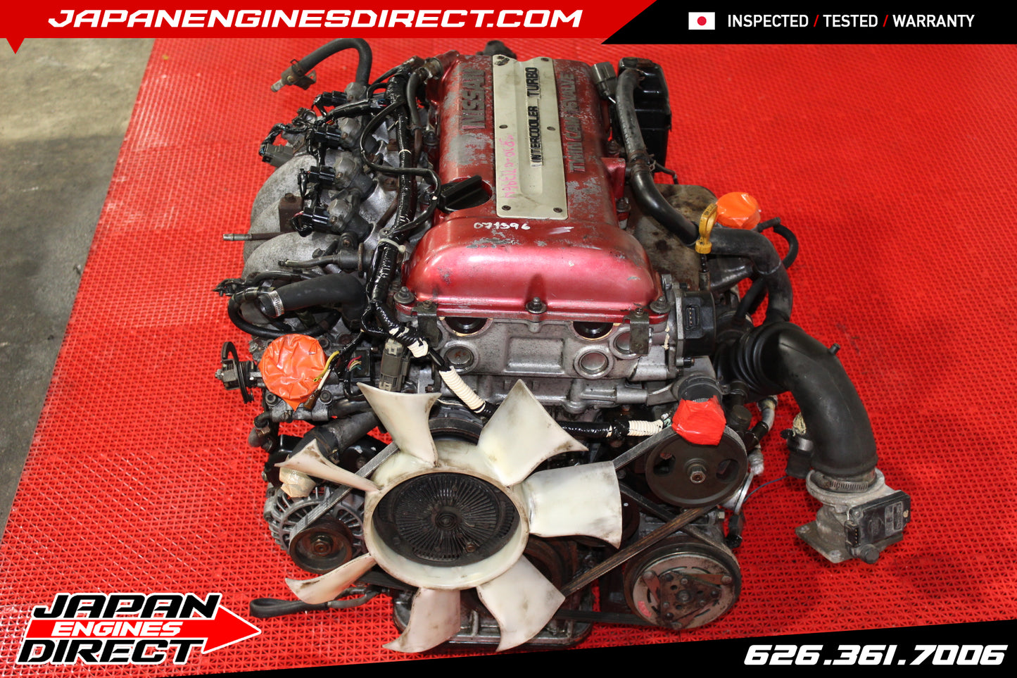 JDM NISSAN REDTOP SR20DET S13 MOTOR AUTO TRANS 2.0L ENGINE SR20 SILVIA 180SX RPS13
