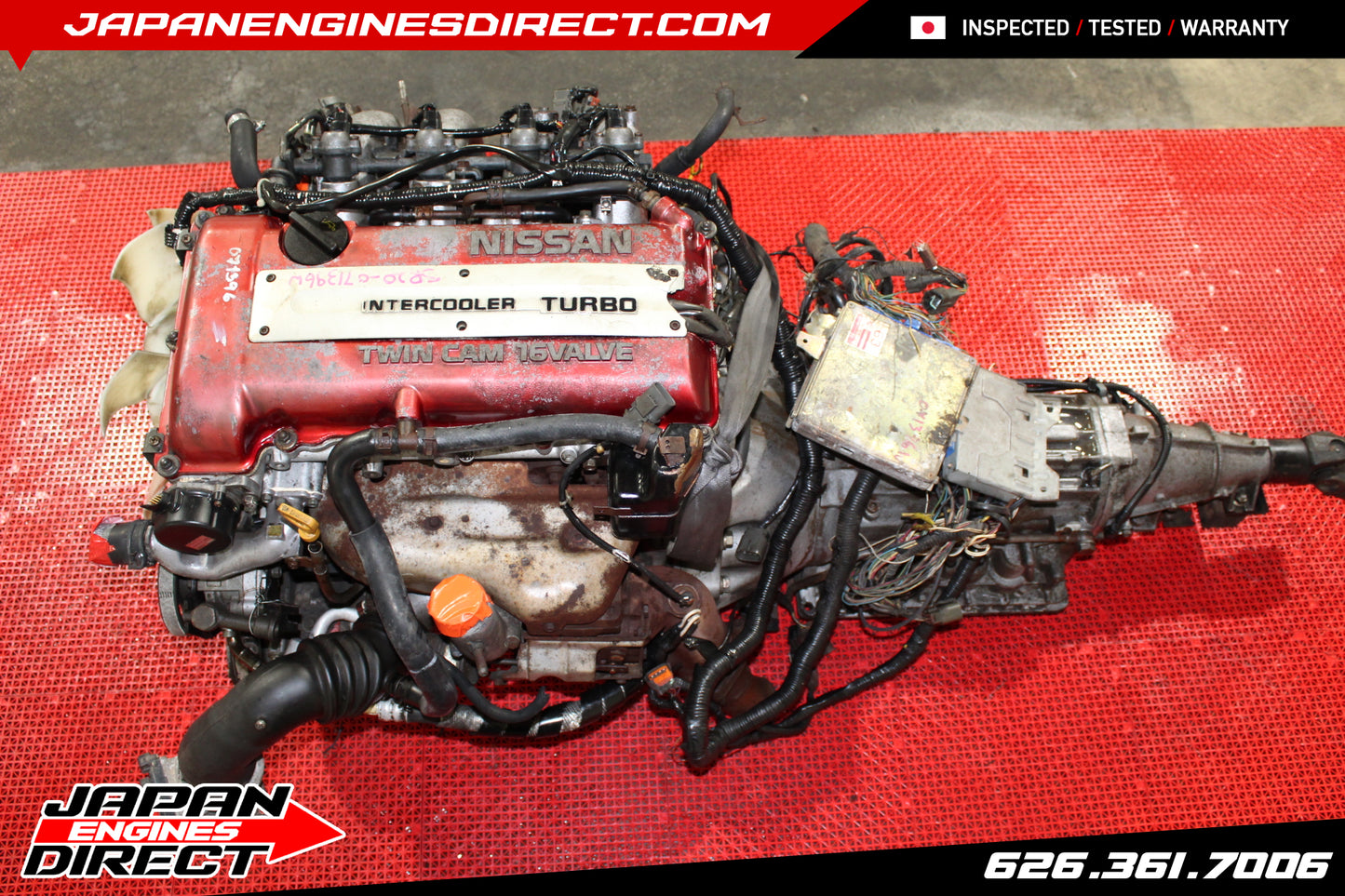 JDM NISSAN REDTOP SR20DET S13 MOTOR AUTO TRANS 2.0L ENGINE SR20 SILVIA 180SX RPS13