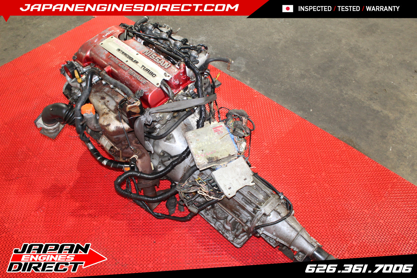 JDM NISSAN REDTOP SR20DET S13 MOTOR AUTO TRANS 2.0L ENGINE SR20 SILVIA 180SX RPS13