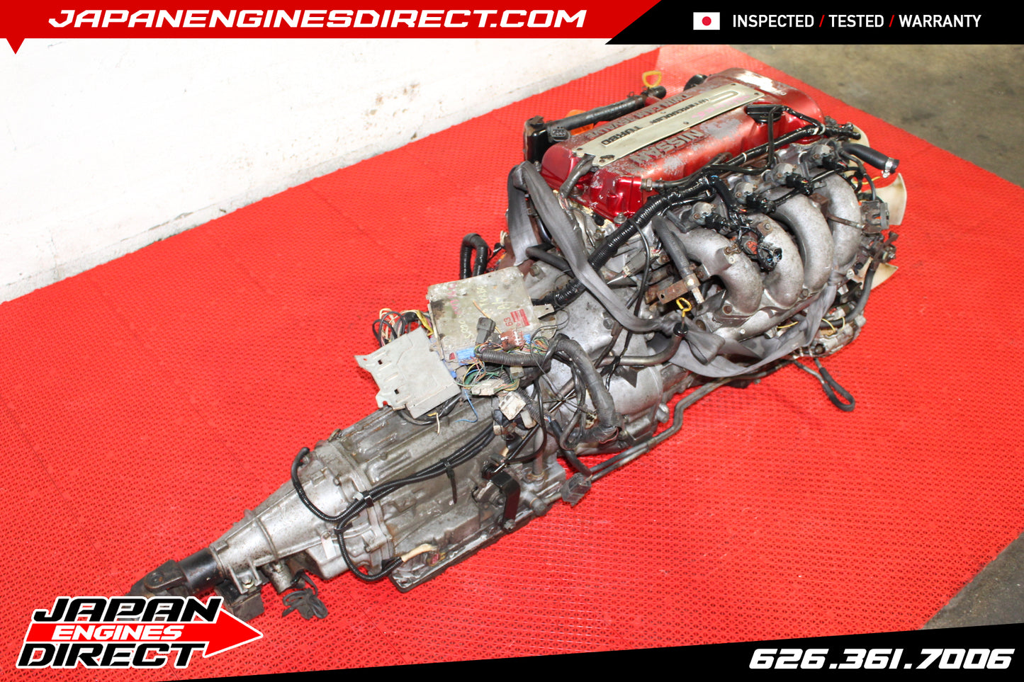 JDM NISSAN REDTOP SR20DET S13 MOTOR AUTO TRANS 2.0L ENGINE SR20 SILVIA 180SX RPS13