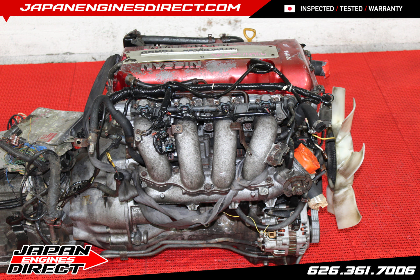 JDM NISSAN REDTOP SR20DET S13 MOTOR AUTO TRANS 2.0L ENGINE SR20 SILVIA 180SX RPS13