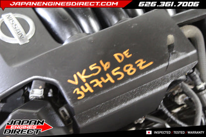 JDM Nissan VK56DE 5.6L V8 Engine Motor for 2004–2015 Titan & Armada – 58K Miles