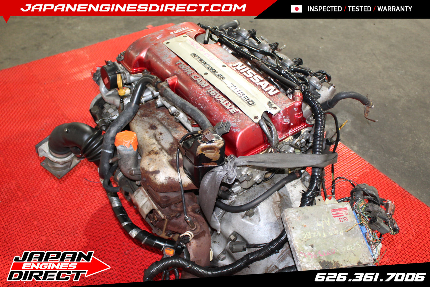 JDM NISSAN REDTOP SR20DET S13 MOTOR AUTO TRANS 2.0L ENGINE SR20 SILVIA 180SX RPS13